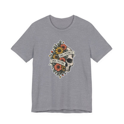 Kinda Emotionless Floral Skull - Mental Health Awareness T-Shirt Printify