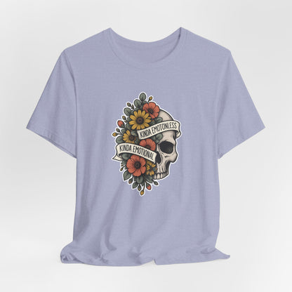Kinda Emotionless Floral Skull - Mental Health Awareness T-Shirt Printify