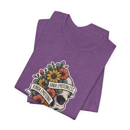 Kinda Emotionless Floral Skull - Mental Health Awareness T-Shirt Printify