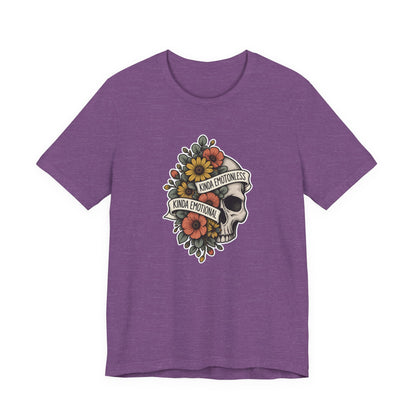 Kinda Emotionless Floral Skull - Mental Health Awareness T-Shirt Printify