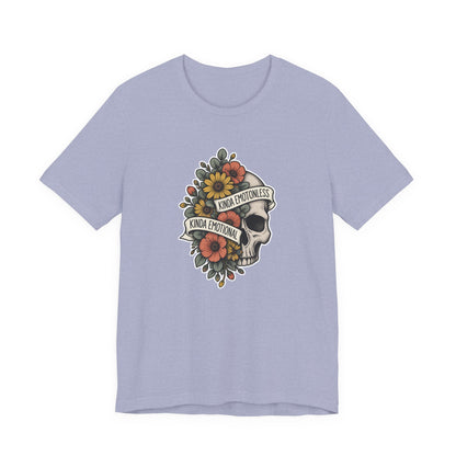 Kinda Emotionless Floral Skull - Mental Health Awareness T-Shirt Printify